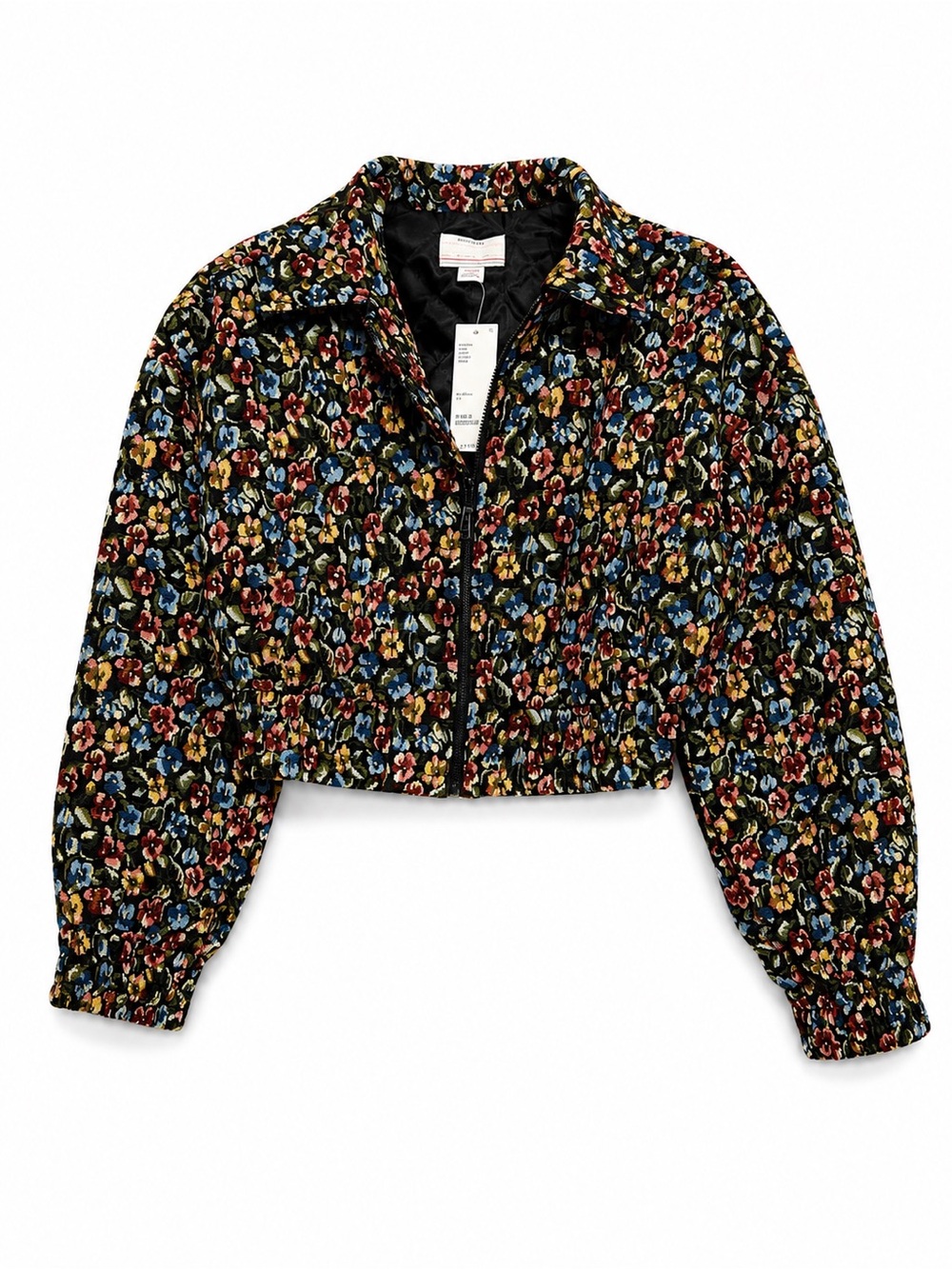 NWT Kimchi Blue Evelyn Floral Cropped Bomber Jacket Small - Picture 4 of 9